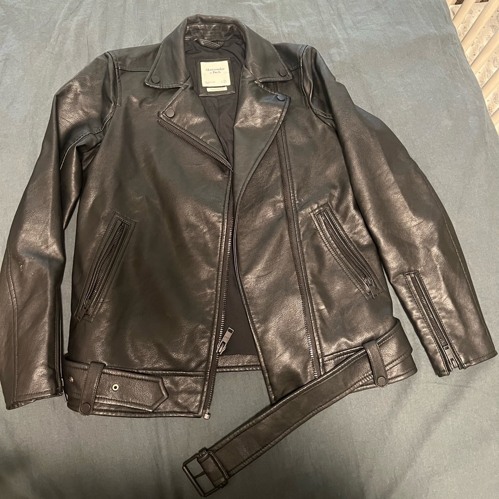 Motorcycle vegan leather jacket